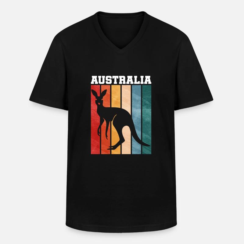 känguru - Männer-T-Shirt mit V-Ausschnitt - Schwarz