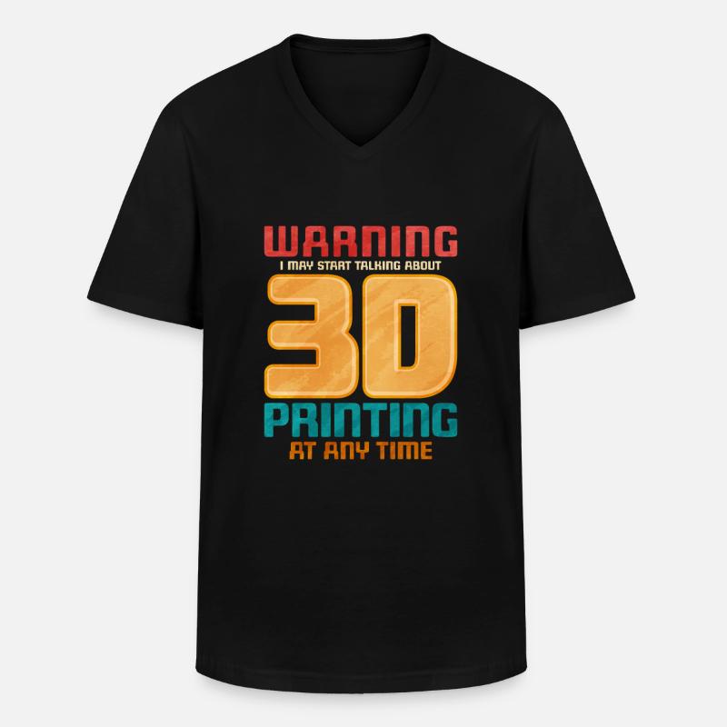 3d printing - Männer-T-Shirt mit V-Ausschnitt - Schwarz