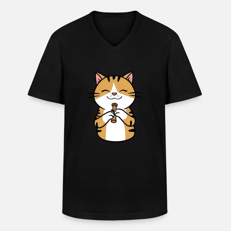 Tin Whistle - Männer-T-Shirt mit V-Ausschnitt - Schwarz