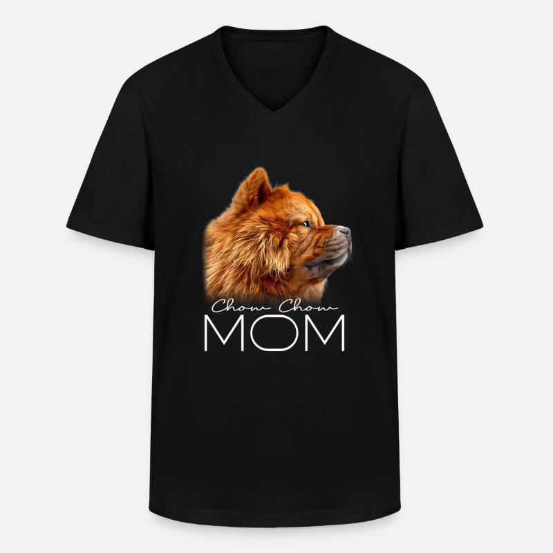 Chow Chow Mama - Männer-T-Shirt mit V-Ausschnitt - Schwarz