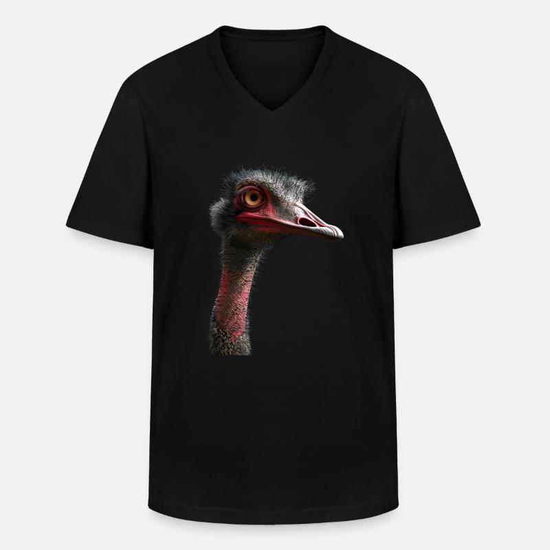 Strauß - Männer-T-Shirt mit V-Ausschnitt - Schwarz