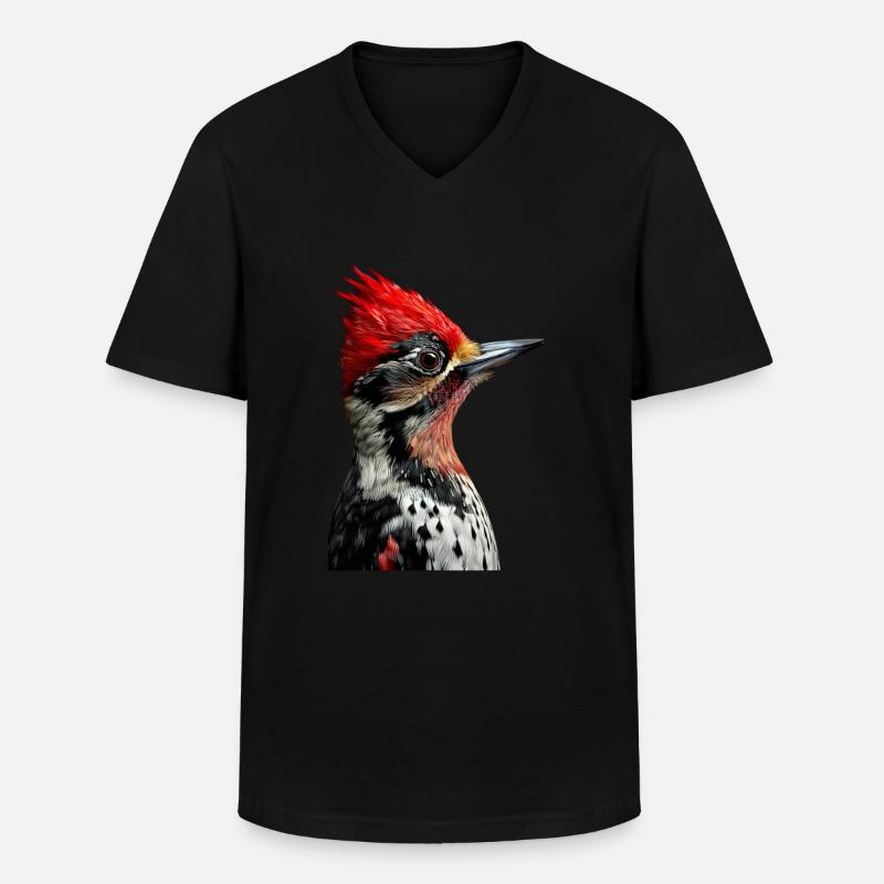 Specht - Männer-T-Shirt mit V-Ausschnitt - Schwarz