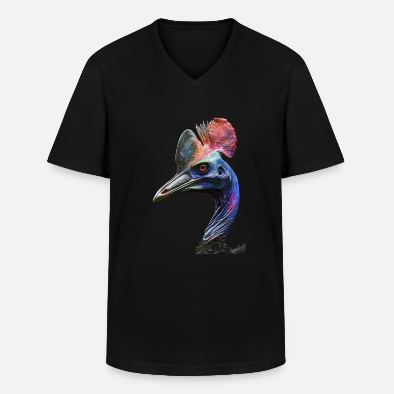 Kasuar - Männer-T-Shirt mit V-Ausschnitt - Schwarz