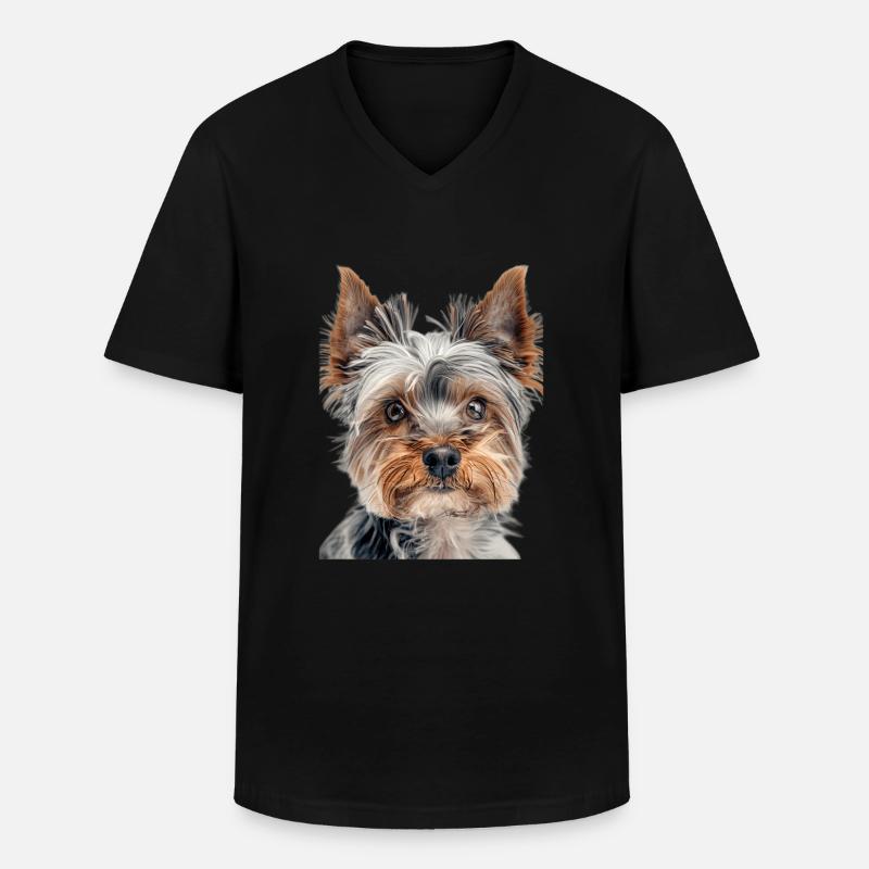 Yorkshire Terrier - Männer-T-Shirt mit V-Ausschnitt - Schwarz