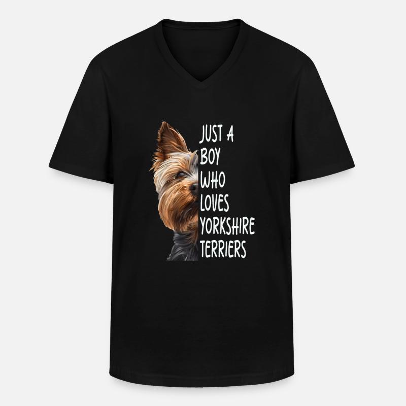 Yorkshire-Terrier - Männer-T-Shirt mit V-Ausschnitt - Schwarz
