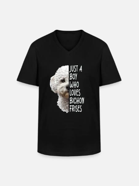Bichon Frisé - Men's V-Neck T-Shirt - black