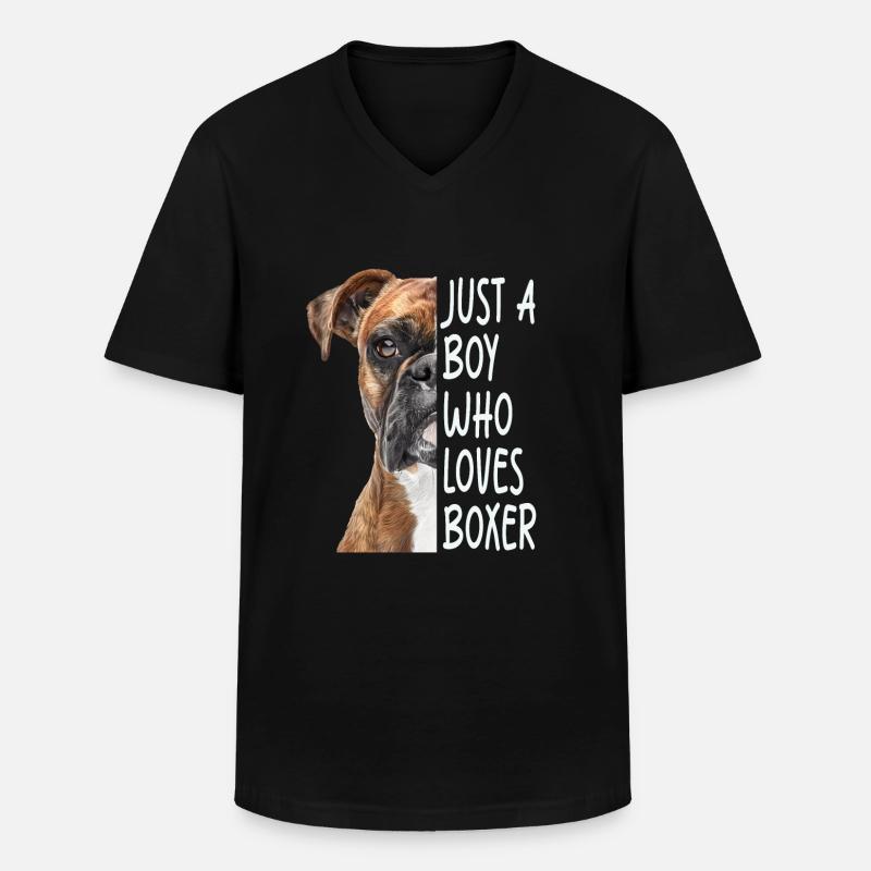 Boxer - Männer-T-Shirt mit V-Ausschnitt - Schwarz