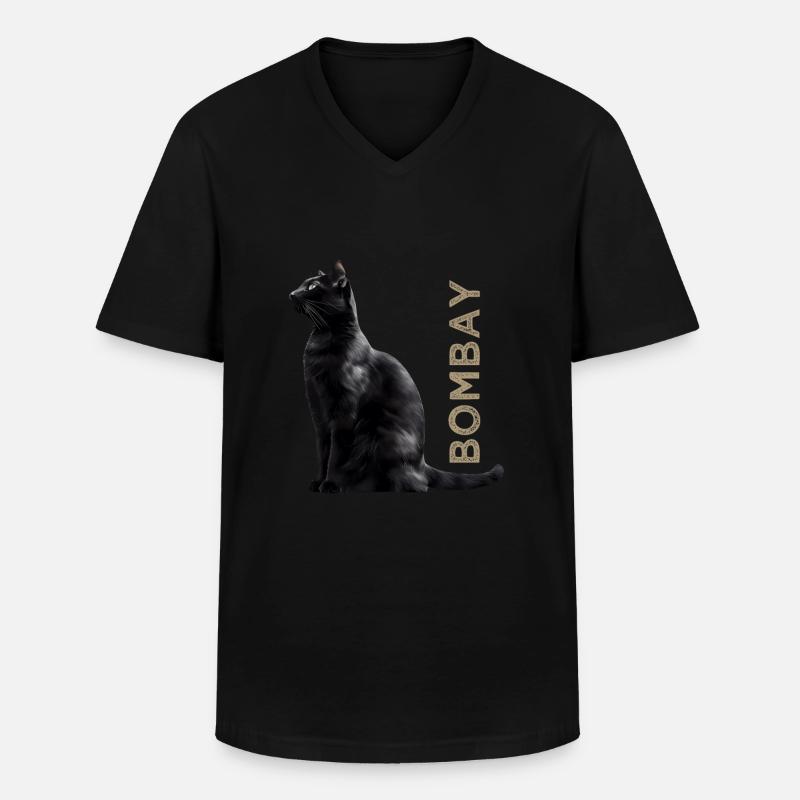 Bombay - Männer-T-Shirt mit V-Ausschnitt - Schwarz