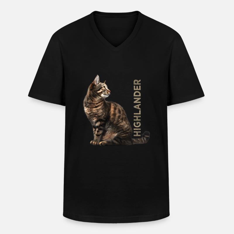 Highlander - Männer-T-Shirt mit V-Ausschnitt - Schwarz