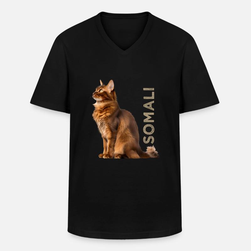 Somali - Männer-T-Shirt mit V-Ausschnitt - Schwarz