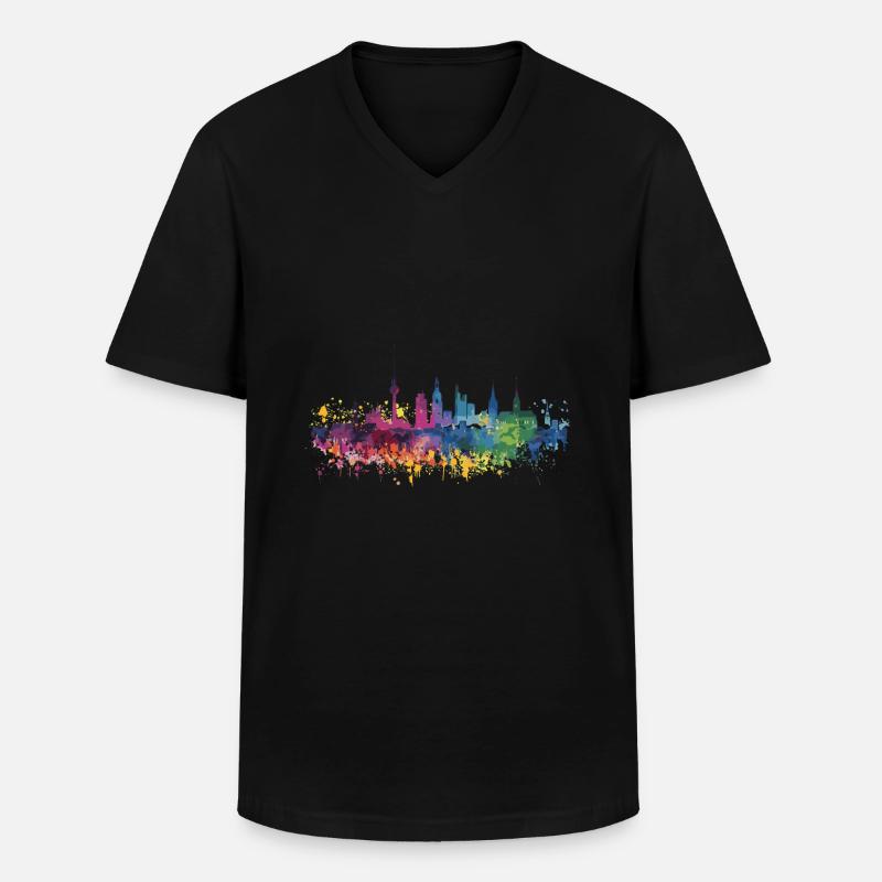 Neukirchen-Vluyn - Men's V-Neck T-Shirt - black