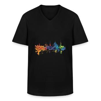 Potsdam - Men's V-Neck T-Shirt - black - Front - AI Model Male 178 dark (178cm)