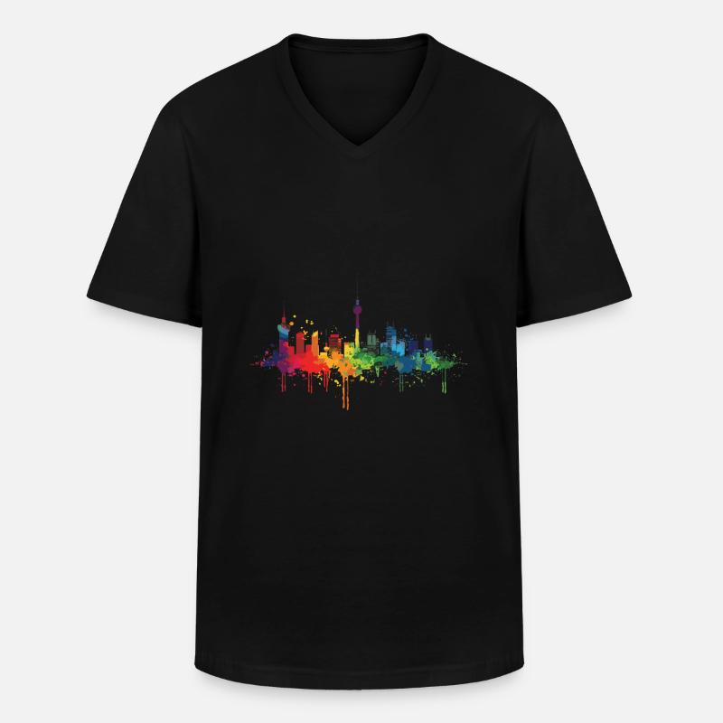 Roth - Männer-T-Shirt mit V-Ausschnitt - Schwarz