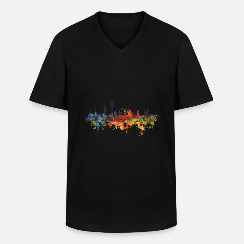 Solingen - Männer-T-Shirt mit V-Ausschnitt - Schwarz