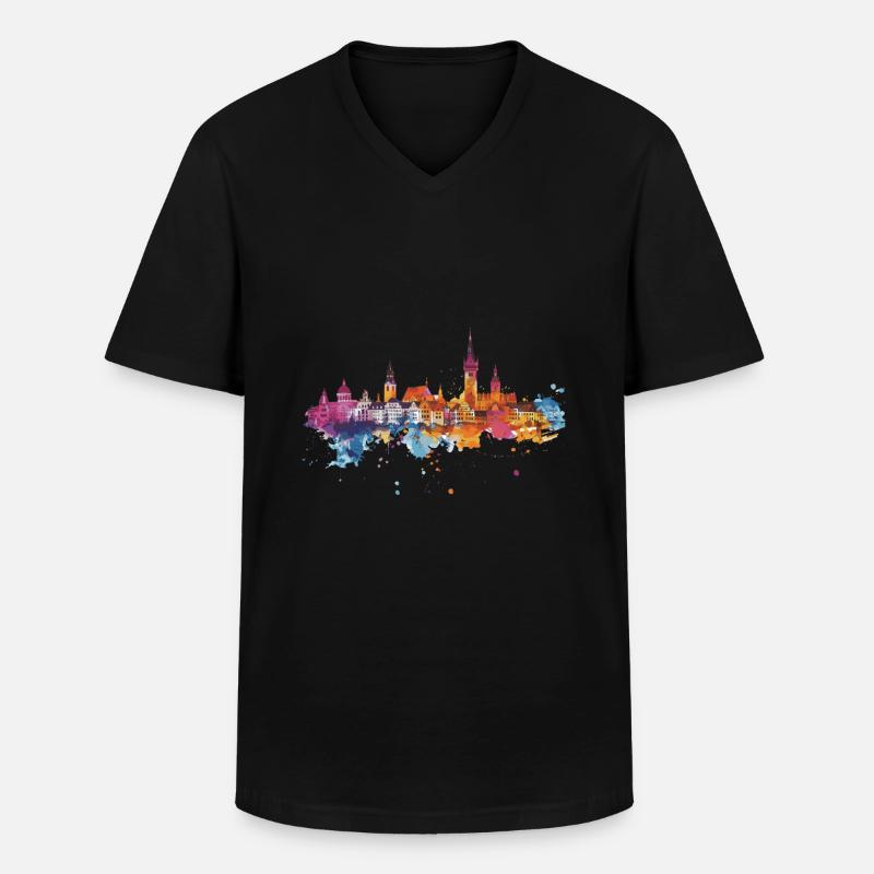 St. Ingbert - Männer-T-Shirt mit V-Ausschnitt - Schwarz