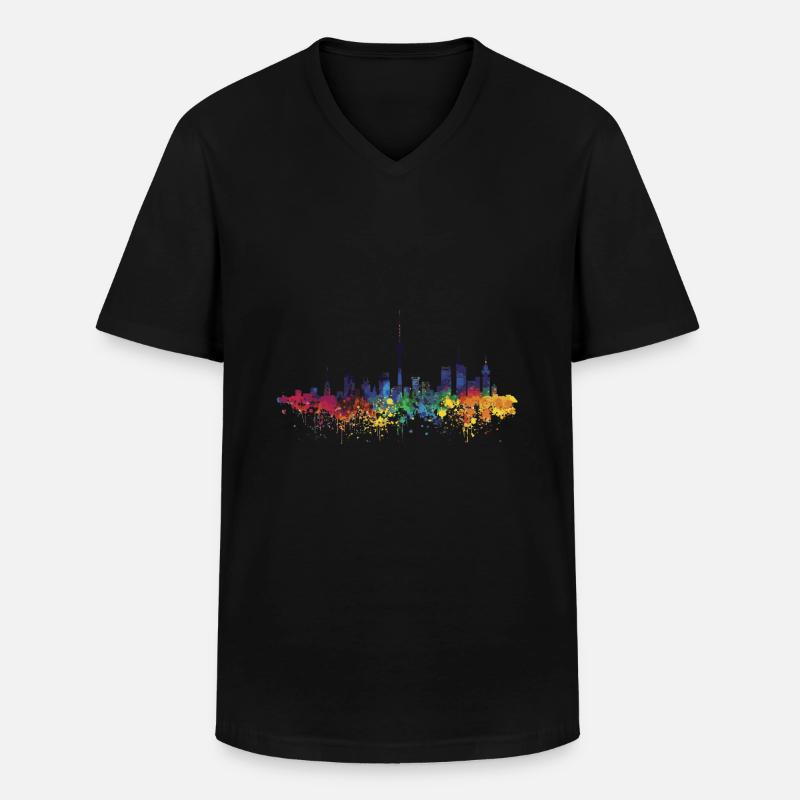 Traunreut - Männer-T-Shirt mit V-Ausschnitt - Schwarz