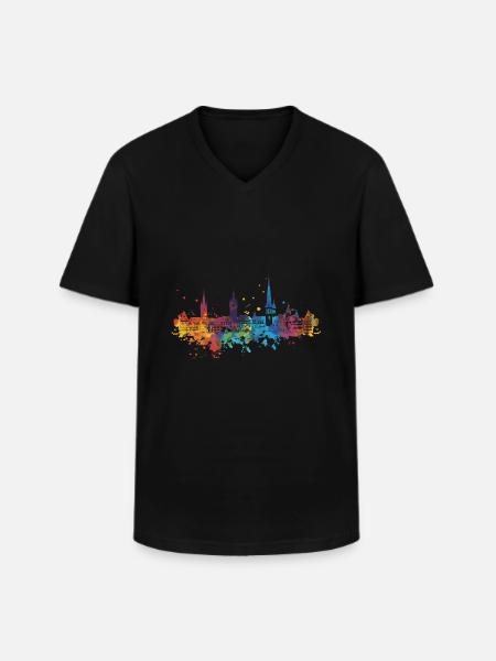 Villingen-Schwenningen - T-shirt col V Homme - noir