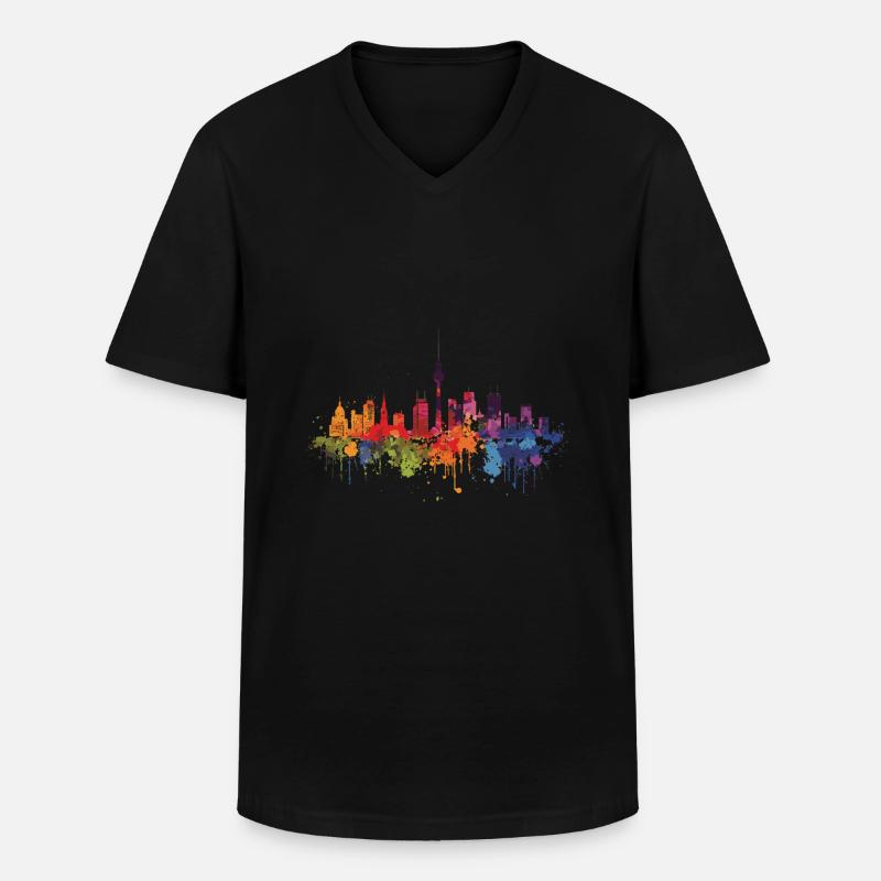 Waltrop - Männer-T-Shirt mit V-Ausschnitt - Schwarz