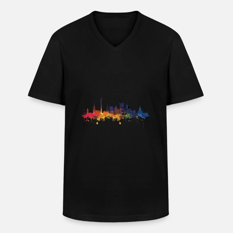 Wesseling - Männer-T-Shirt mit V-Ausschnitt - Schwarz
