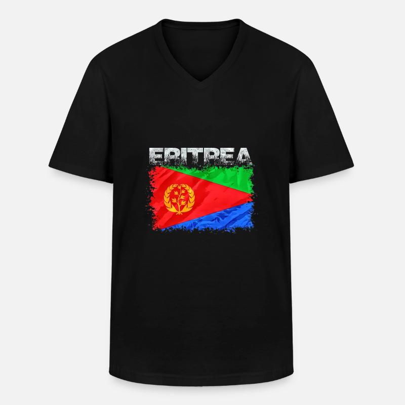Eritrea - Männer-T-Shirt mit V-Ausschnitt - Schwarz