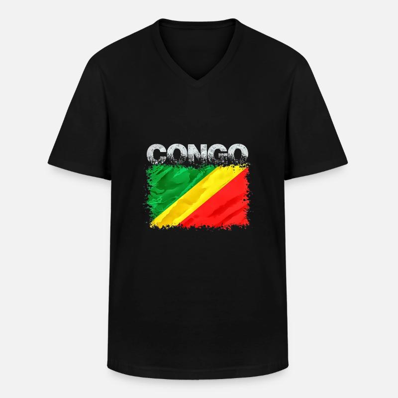 Kongo - Männer-T-Shirt mit V-Ausschnitt - Schwarz