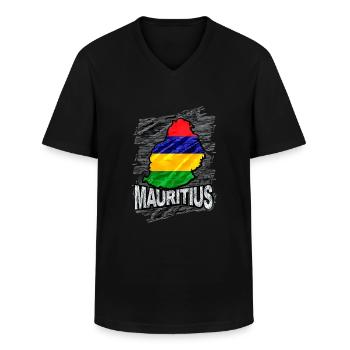 Maurice - T-shirt col V Homme - noir - Devant - AI Model Male 178 dark (178cm)