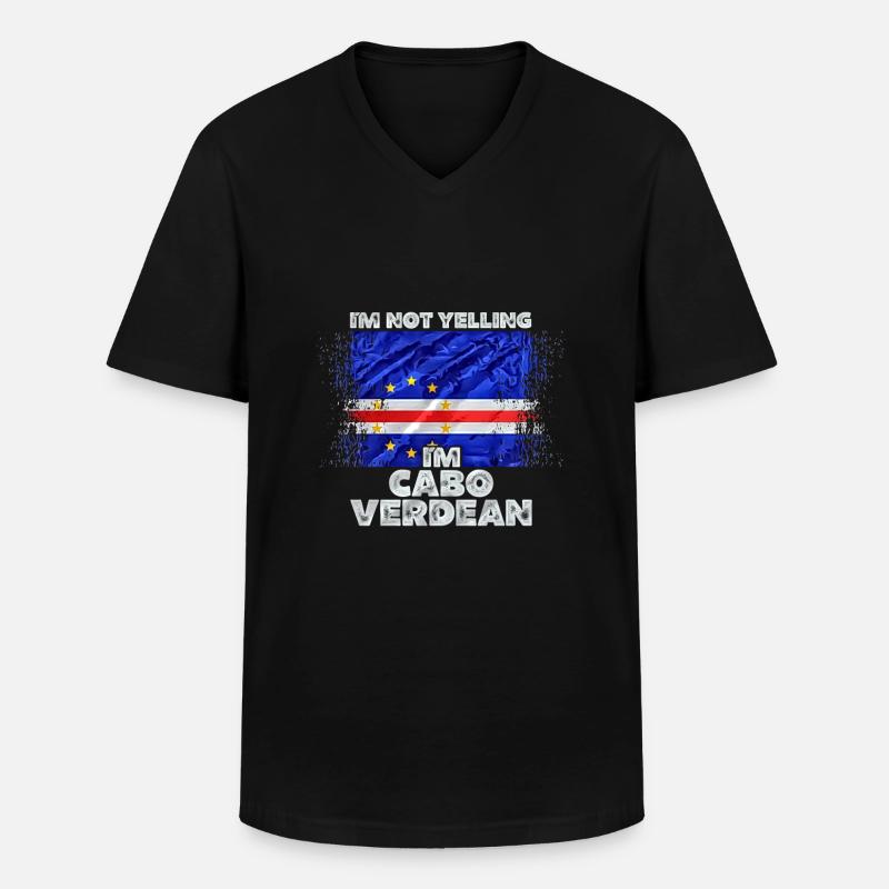Cap Verde - Männer-T-Shirt mit V-Ausschnitt - Schwarz