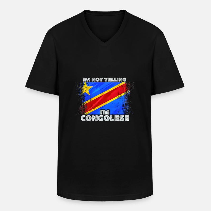 Kongo - Männer-T-Shirt mit V-Ausschnitt - Schwarz