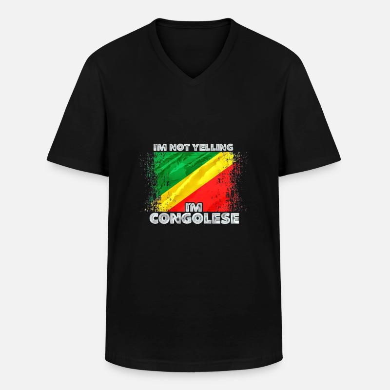 Kongo - Männer-T-Shirt mit V-Ausschnitt - Schwarz