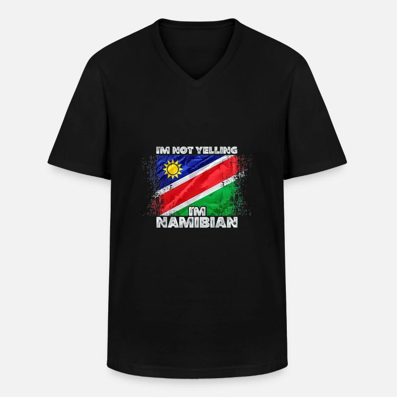 Namibia - Männer-T-Shirt mit V-Ausschnitt - Schwarz