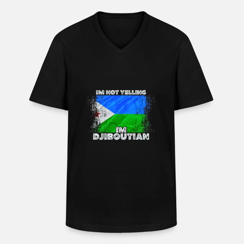 Dschibuti - Männer-T-Shirt mit V-Ausschnitt - Schwarz