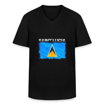 St. Lucia - Männer-T-Shirt mit V-Ausschnitt - Schwarz - Vorne - AI Model Male 178 dark (178cm)