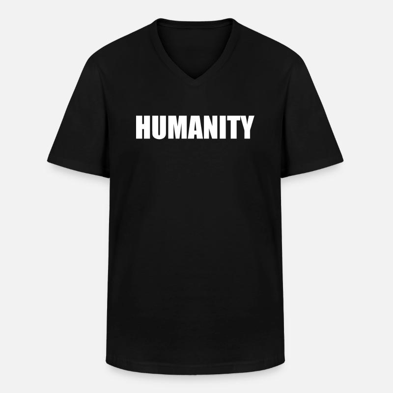 Humanity - Männer-T-Shirt mit V-Ausschnitt - Schwarz