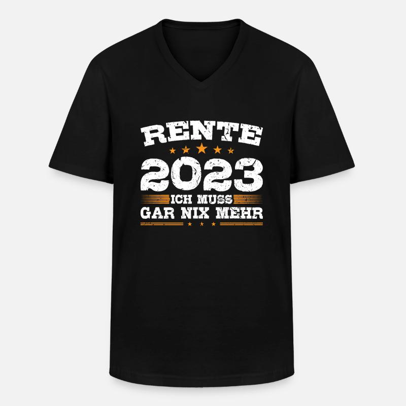 Rente 2023 - Männer-T-Shirt mit V-Ausschnitt - Schwarz