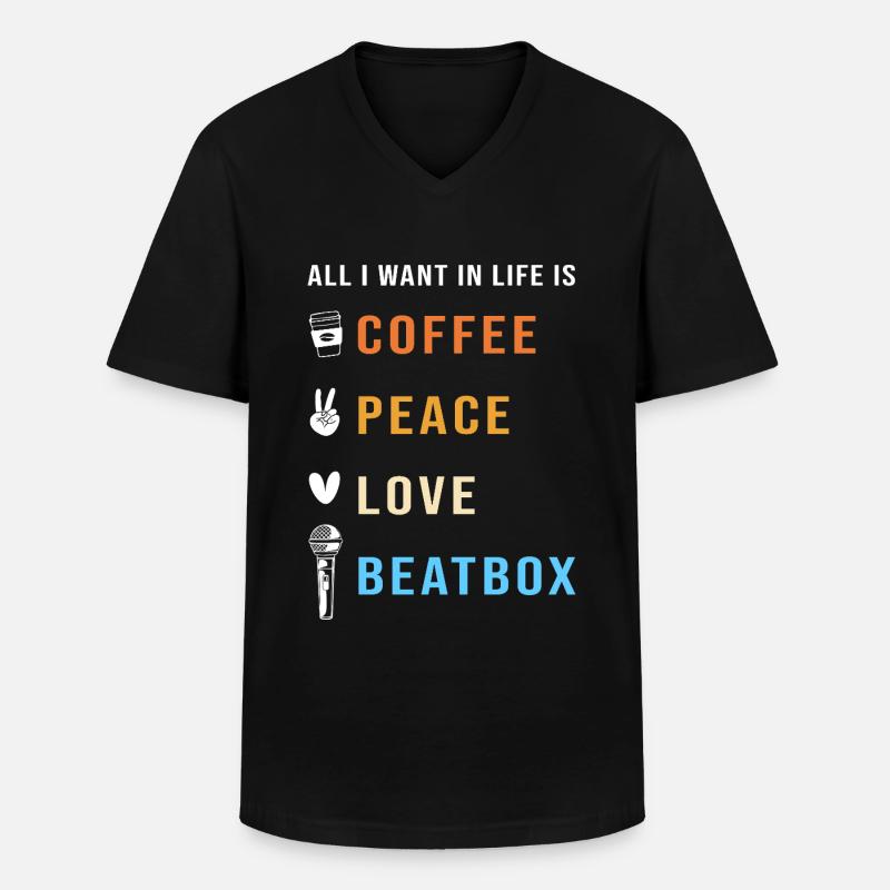 Beatbox - Männer-T-Shirt mit V-Ausschnitt - Schwarz