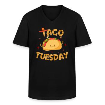taco tuesday - Men's V-Neck T-Shirt - black - Front - AI Model Male 178 dark (178cm)