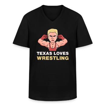 Conception de lutte au Texas pour les fiers fans du Texas - T-shirt col V Homme - noir - Devant - AI Model Male 178 dark (178cm)