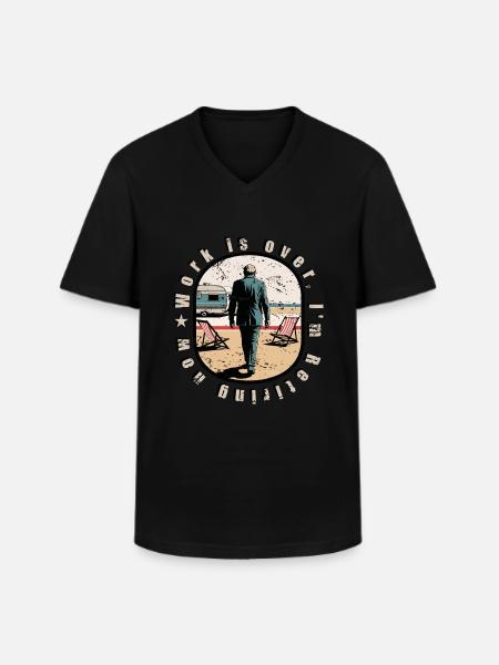 Rentner im Ruhestand - Männer-T-Shirt mit V-Ausschnitt - Schwarz