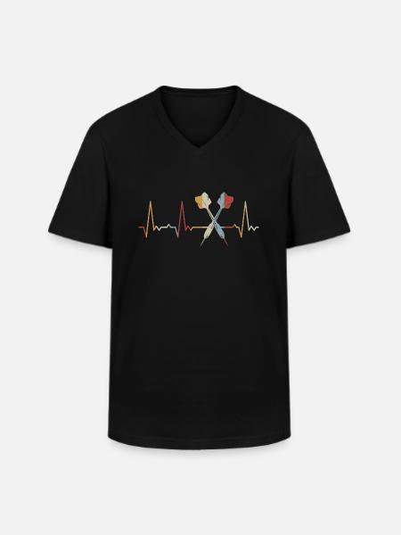 Fléchettes Heartbeat - T-shirt col V Homme - noir