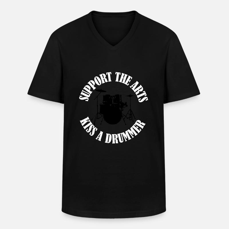 Drumset2 - Männer-T-Shirt mit V-Ausschnitt - Schwarz