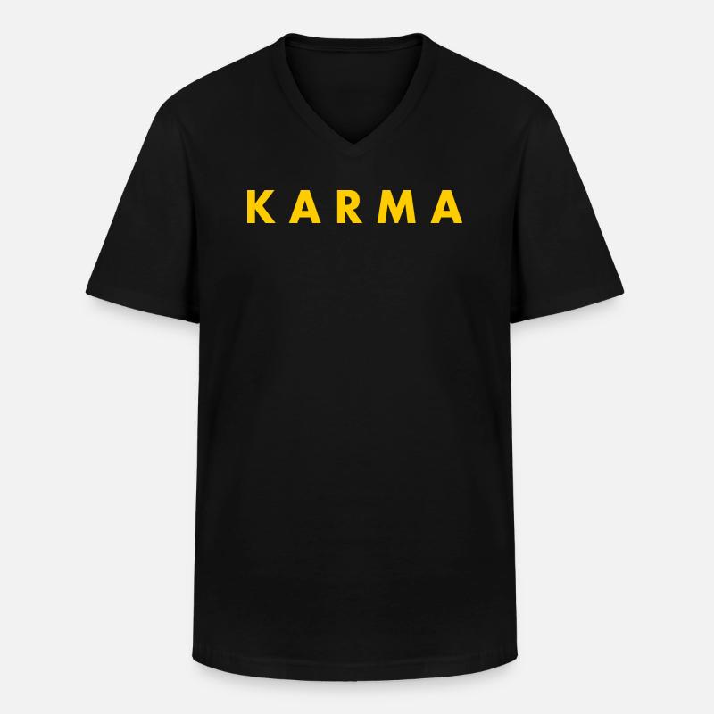 Karma - Männer-T-Shirt mit V-Ausschnitt - Schwarz