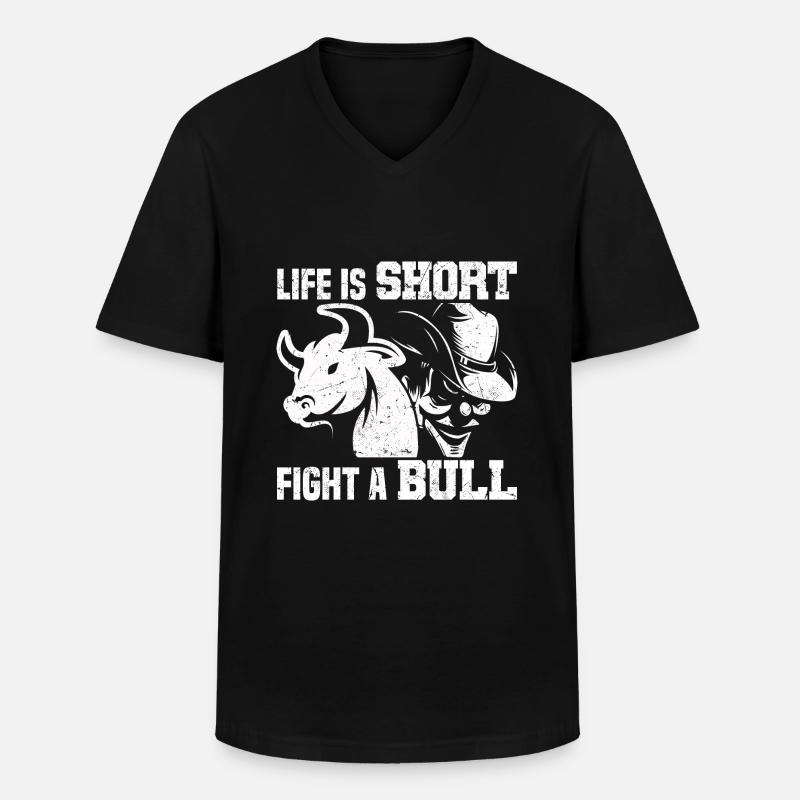Rodeo - Männer-T-Shirt mit V-Ausschnitt - Schwarz