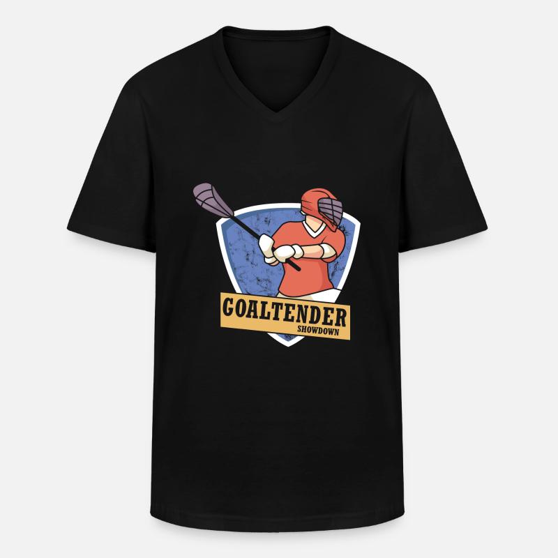 Lacrosse - Männer-T-Shirt mit V-Ausschnitt - Schwarz