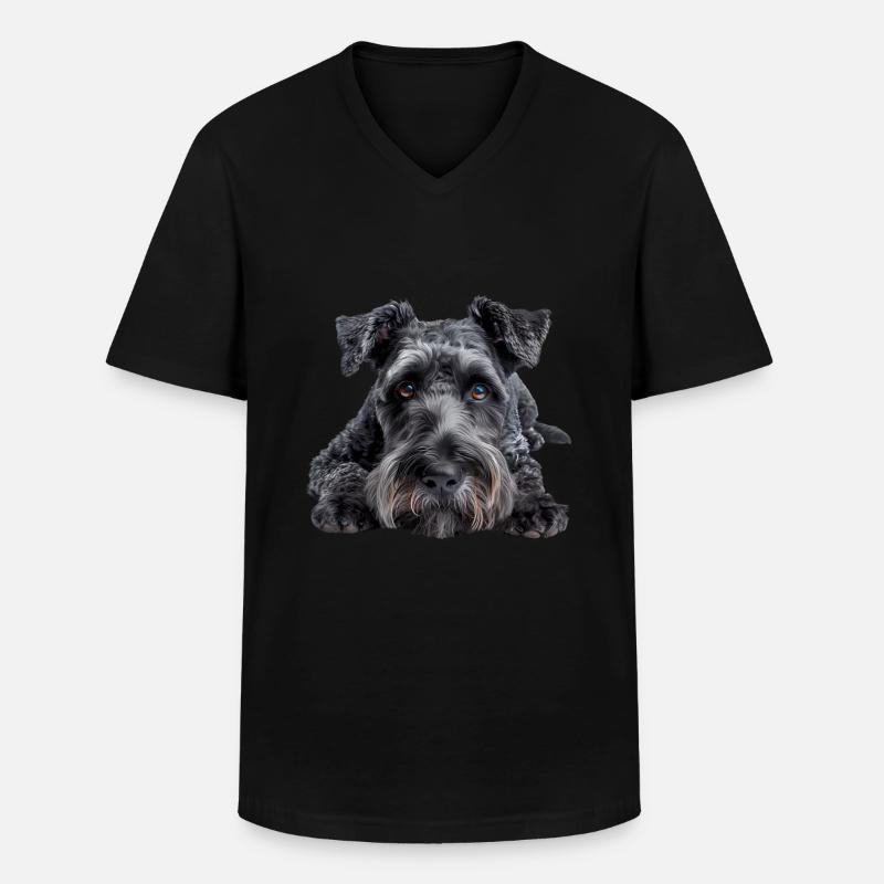 Kerry Blue Terrier - Männer-T-Shirt mit V-Ausschnitt - Schwarz