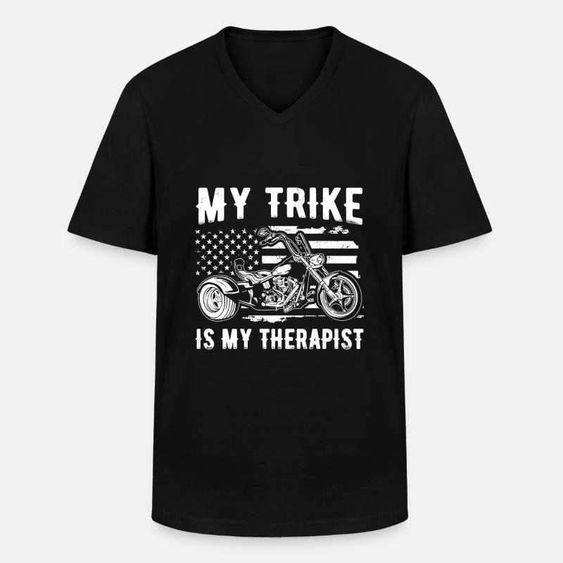 Triker - Männer-T-Shirt mit V-Ausschnitt - Schwarz