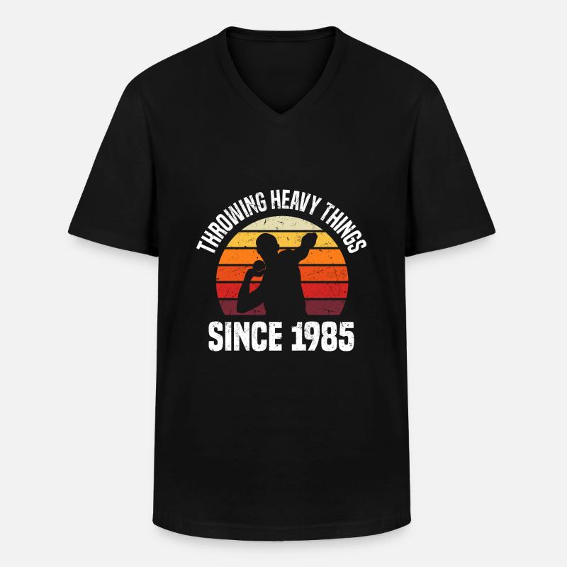 Kugelstoßen - Männer-T-Shirt mit V-Ausschnitt - Schwarz