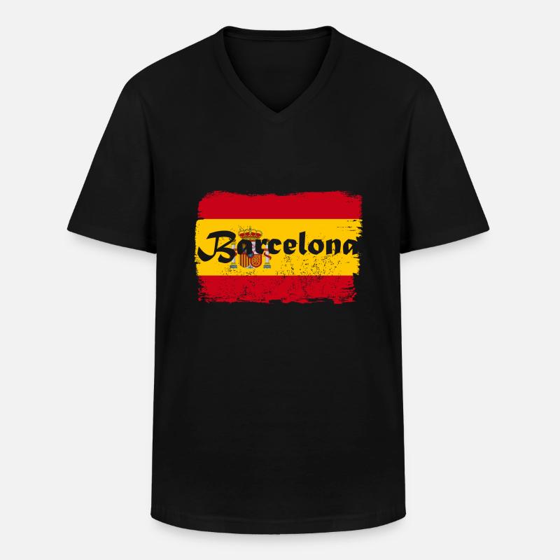 Barcelona - Männer-T-Shirt mit V-Ausschnitt - Schwarz