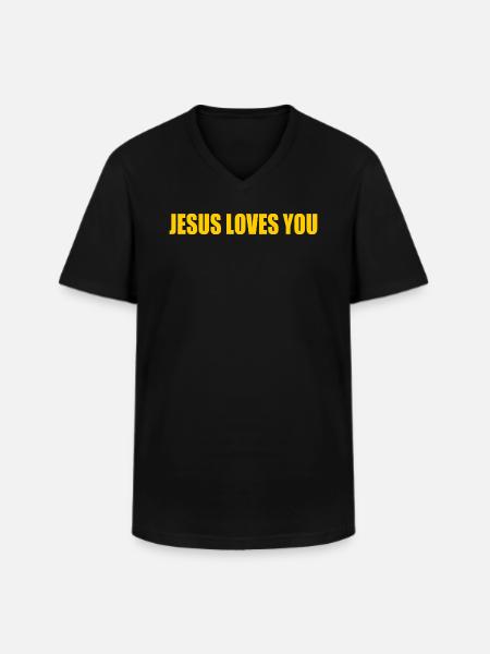 Jesus loves you - Men's V-Neck T-Shirt - black