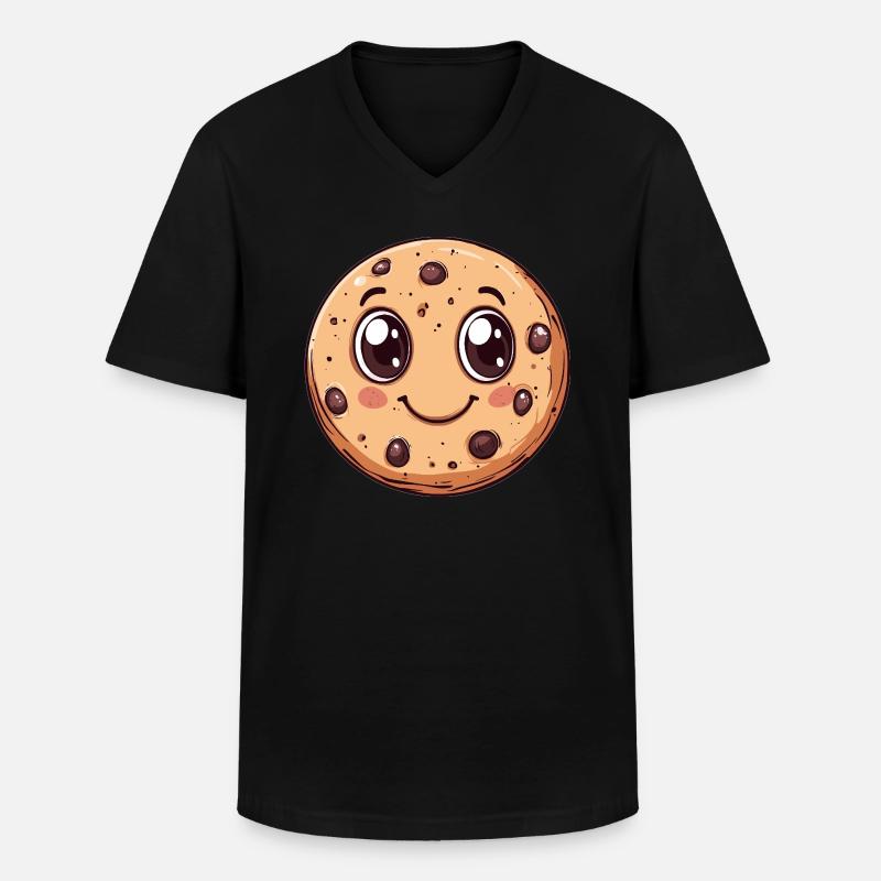 Keks mit Kulleraugen - Männer-T-Shirt mit V-Ausschnitt - Schwarz
