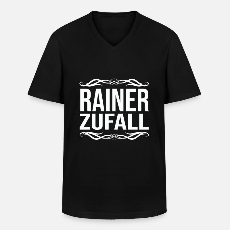 Rainer - Männer-T-Shirt mit V-Ausschnitt - Schwarz